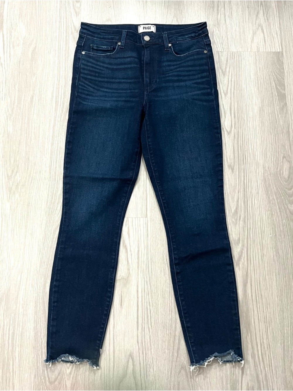 ANTHROPOLOGIE Paige Denim Hoxton Ankle Jeans Baylor Distressed Raw Hem Size 30
